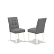 East West Furniture 5-Piece Dining Table Set in Linen White/Platinum Gray