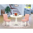 East West Furniture 3-Piece Dining Set in Linen White/Beige Red