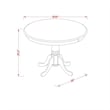 East West Furniture 3-Piece Dining Table Set in Linen White/Willow Green