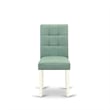 East West Furniture 3-Piece Dining Table Set in Linen White/Willow Green