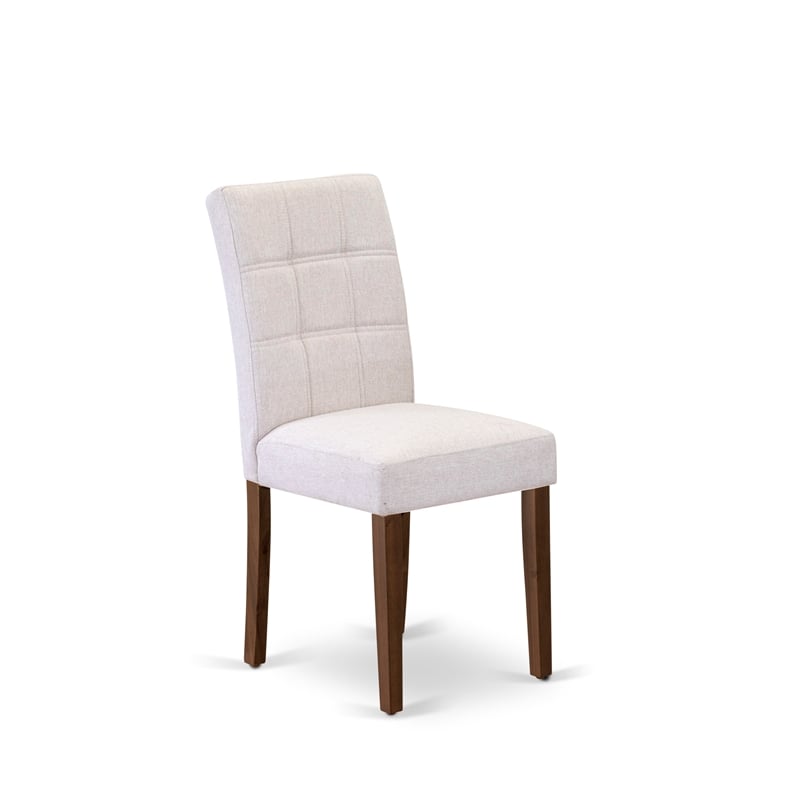 East West Furniture 5-Piece Dinette Set in Antique Walnut/Mist Beige