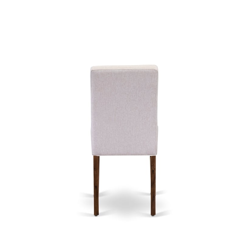 East West Furniture 5-Piece Dinette Set in Antique Walnut/Mist Beige