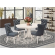 East West Furniture 5-Piece Dinette Set in Linen White/Platinum Gray
