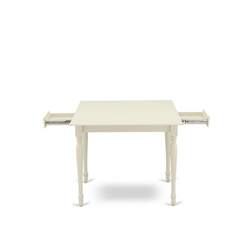 East West Furniture 5-Piece Dining Set in Linen White/Beige Red