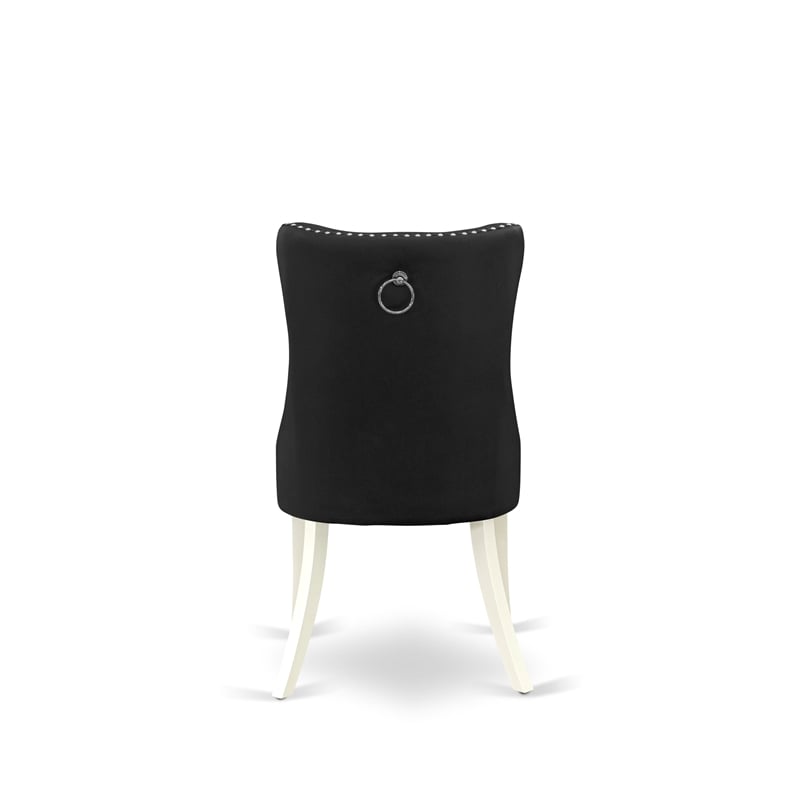 East West Furniture 5-Piece Dinette Set in Linen White/Dark Gray