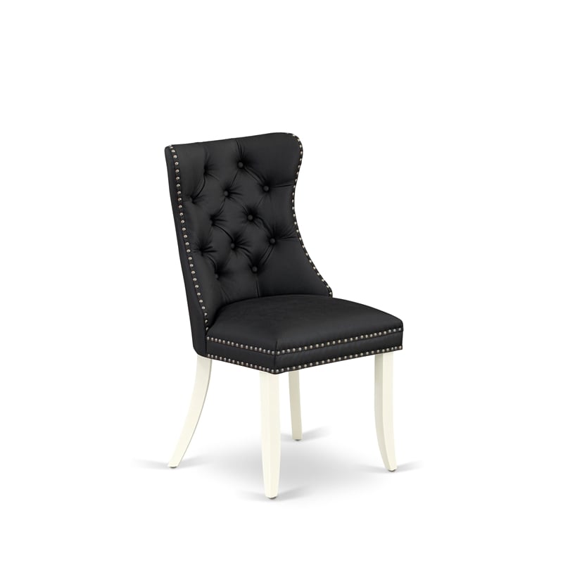 East West Furniture 5-Piece Dinette Set in Linen White/Dark Gray