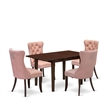 East West Furniture 5-Piece Dining Set in Mahogany/Beige Red