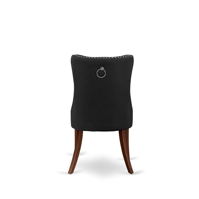 East West Furniture 6-Piece Dinette Set in Mahogany/Dark Gray