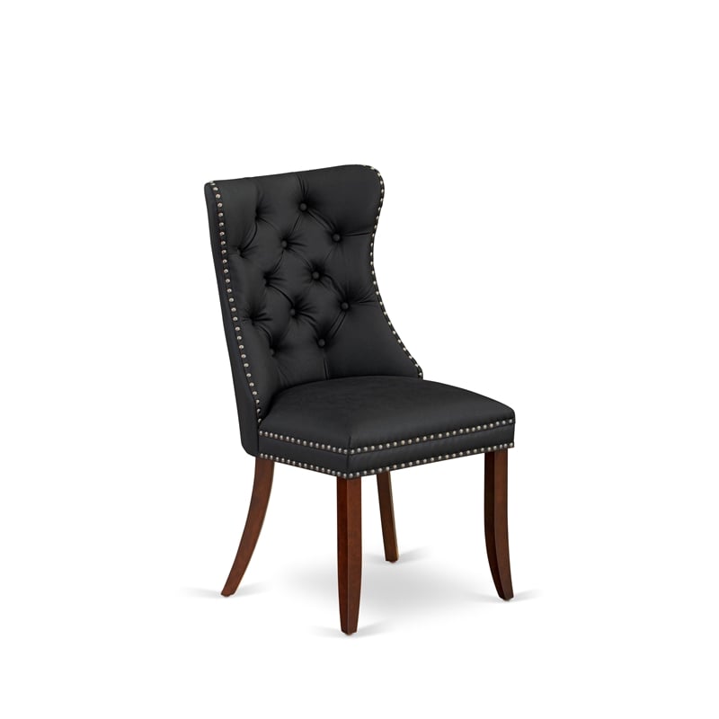 East West Furniture 6-Piece Dinette Set in Mahogany/Dark Gray