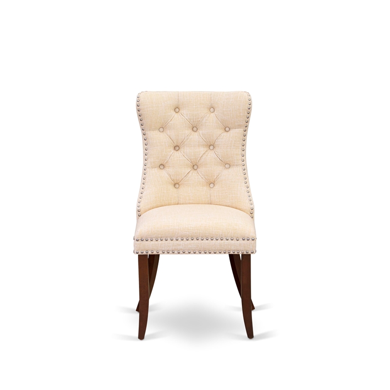 East West Furniture 6-Piece Kitchen Table Set in Mahogany/Light Beige