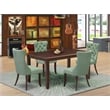 East West Furniture 5-Piece Modern Dining Table Set in Mahogany/Willow Green