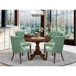 East West Furniture 5-Piece Kitchen Table Set in Willow Green/Antique Walnut