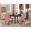 East West Furniture 5-Piece Dining Table Set in Mahogany/Beige Red