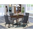 East West Furniture 5-Piece Kitchen Set in Mahogany/Platinum Gray