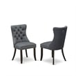 East West Furniture 5-Piece Dining Room Set in Distressed Jacobean/Platinum Gray