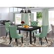 East West Furniture 5-Piece Kitchen Table Set in Black/Willow Green