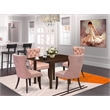 East West Furniture 5-Piece Kitchen Set in Mahogany/Beige Red