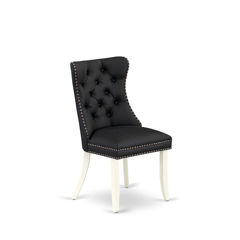 East West Furniture 5-Piece Dinette Set in Linen White/Dark Gray