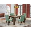 East West Furniture 5-Piece Kitchen Set in Distressed Jacobean/Willow Green