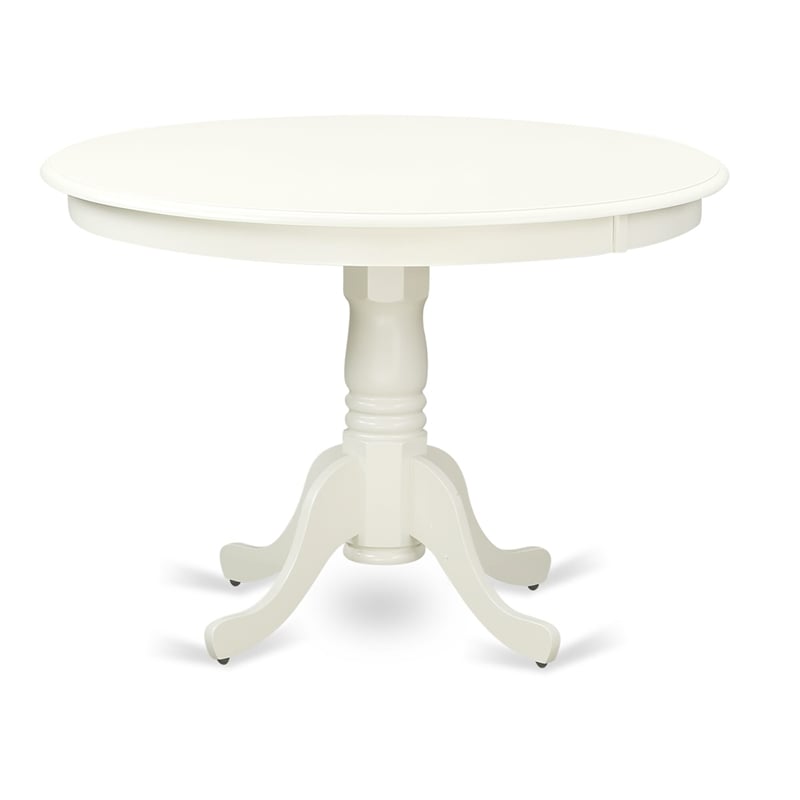 East West Furniture 5-Piece Dinette Set in Linen White/Burgundy