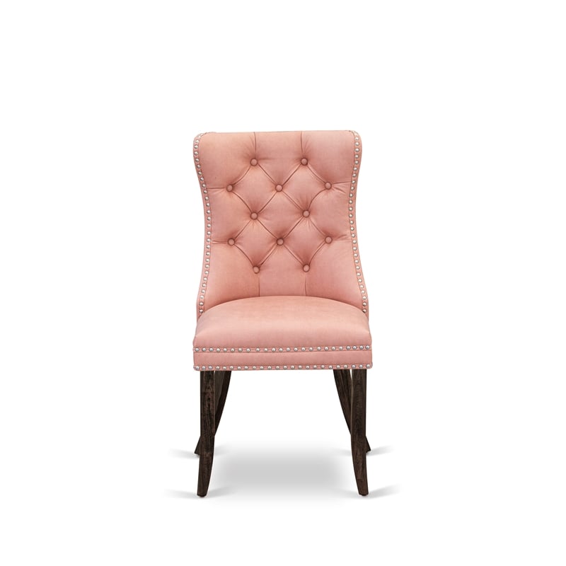 East West Furniture 5-Piece Kitchen Set in Beige Red/Distressed Jacobean