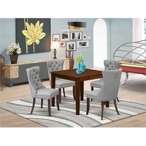 East West Furniture 5-Piece Kitchen Table Set in Mahogany/Light Gray