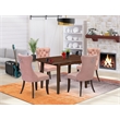 East West Furniture 5-Piece Dining Room Set in Mahogany/Beige Red