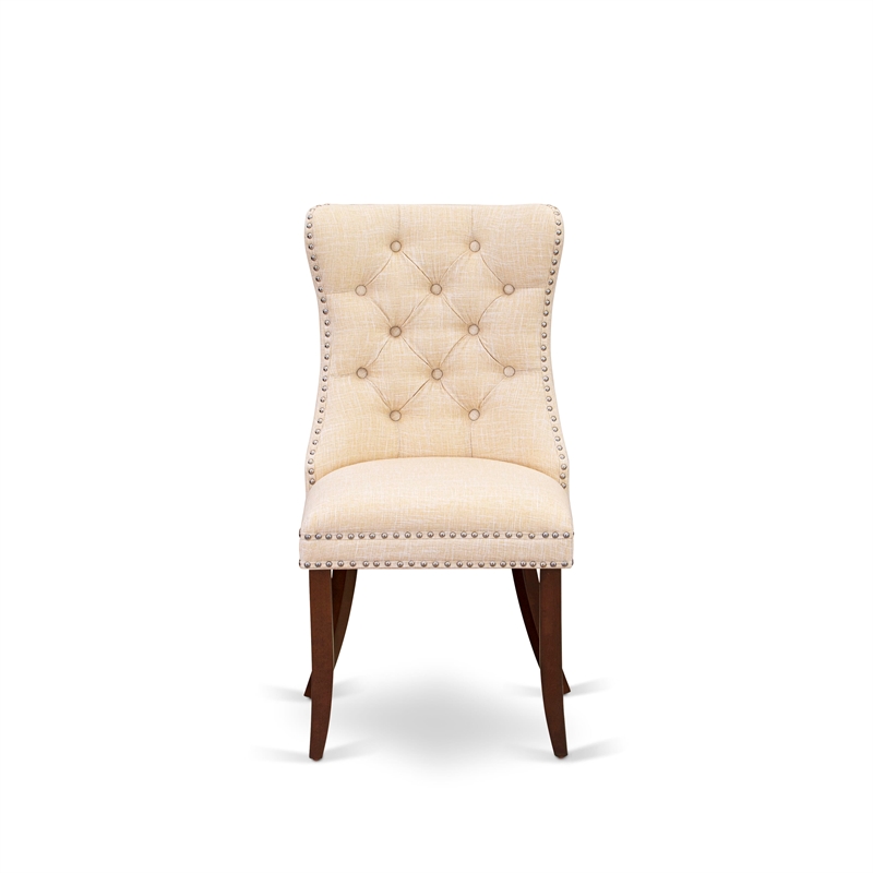 East West Furniture 5-Piece Dinette Set in Mahogany/Light Beige