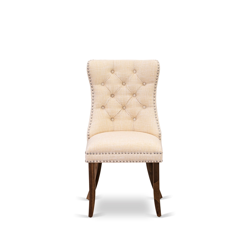 East West Furniture 5-Piece Dinette Set in Light Beige/Antique Walnut