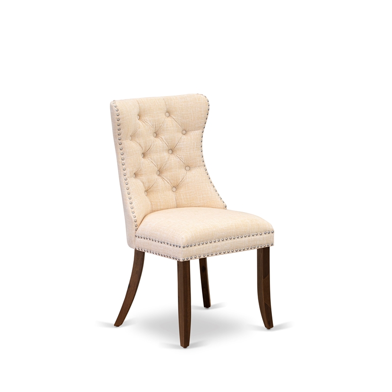 East West Furniture 5-Piece Dinette Set in Light Beige/Antique Walnut