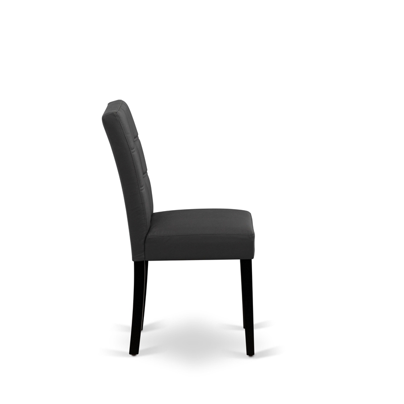 East West Furniture 5-Piece Dinette Set in Black/Dark Gray