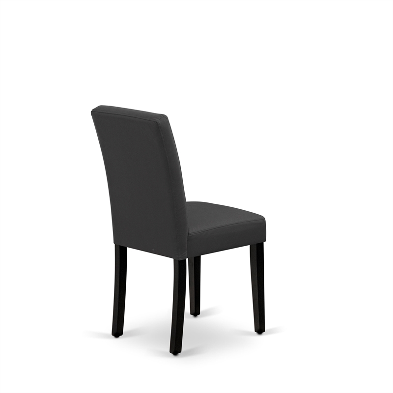 East West Furniture 5-Piece Dinette Set in Black/Dark Gray