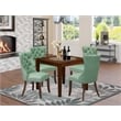 East West Furniture 5-Piece Dining Room Set in Willow Green/Antique Walnut