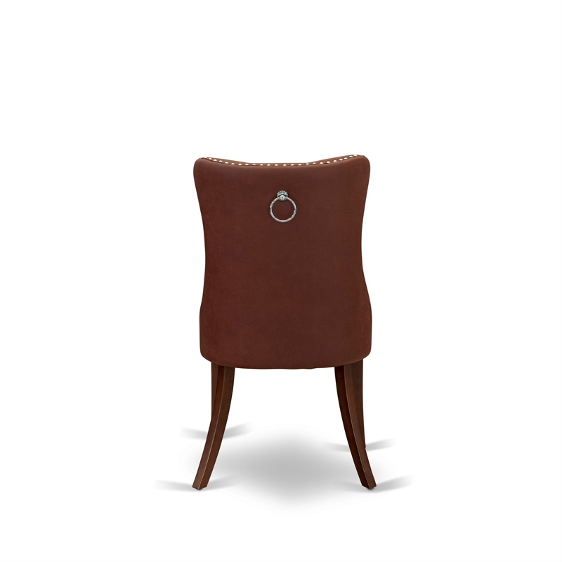 East West Furniture 7-Piece Dinette Set in Mahogany/Burgundy