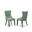 East West Furniture 7-Piece Kitchen Set in Willow Green/Distressed Jacobean