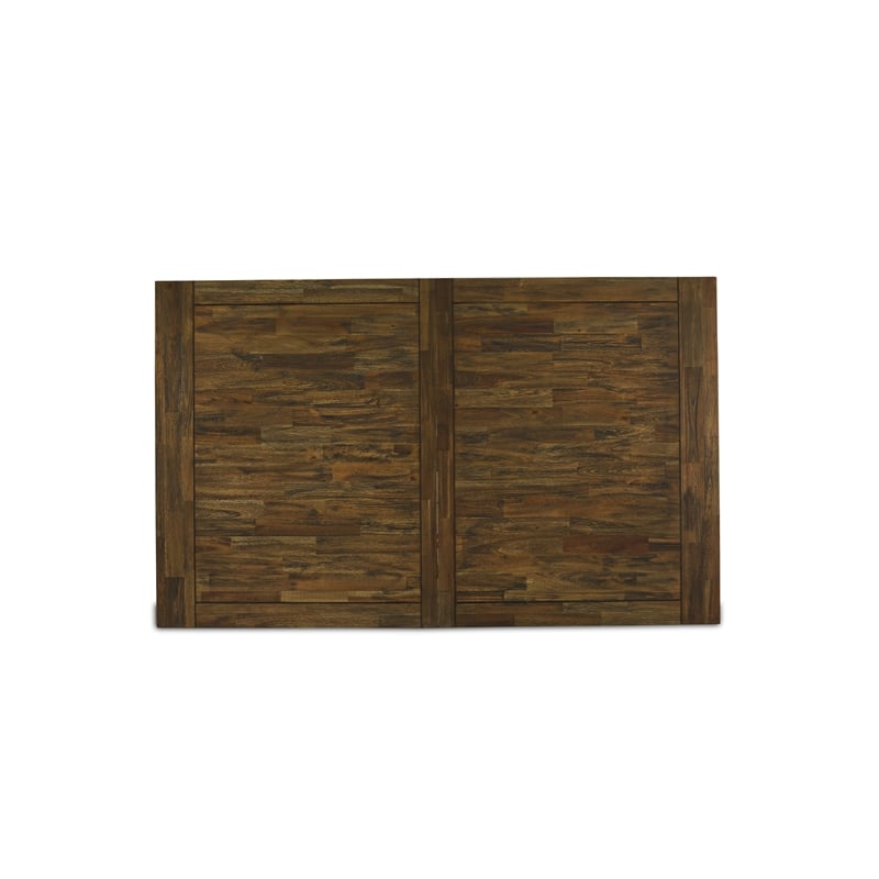 East West Furniture 7-Piece Kitchen Set in Burgundy/Distressed Jacobean