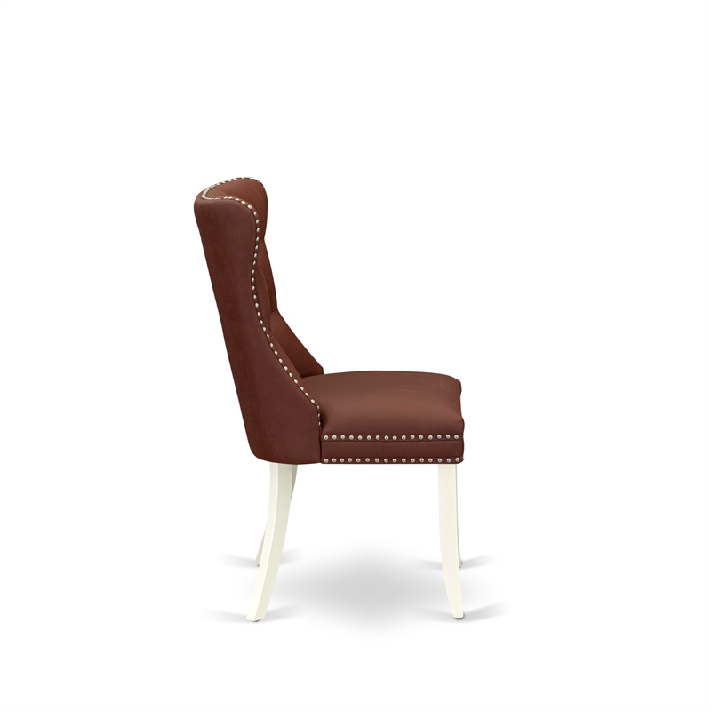 East West Furniture 5-Piece Dinette Set in Linen White/Burgundy