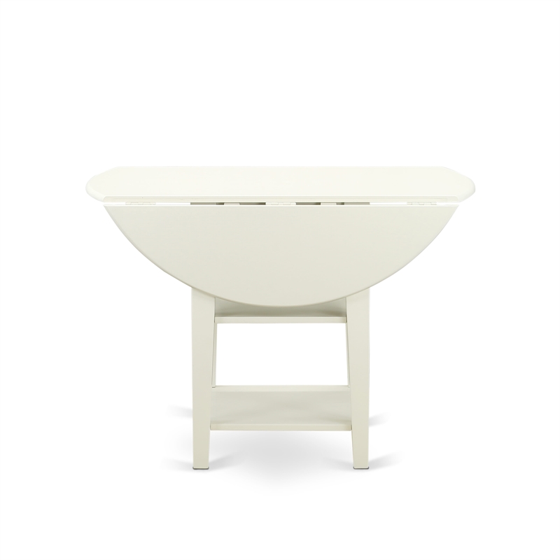 East West Furniture 5-Piece Kitchen Set in Linen White/Navy Blue