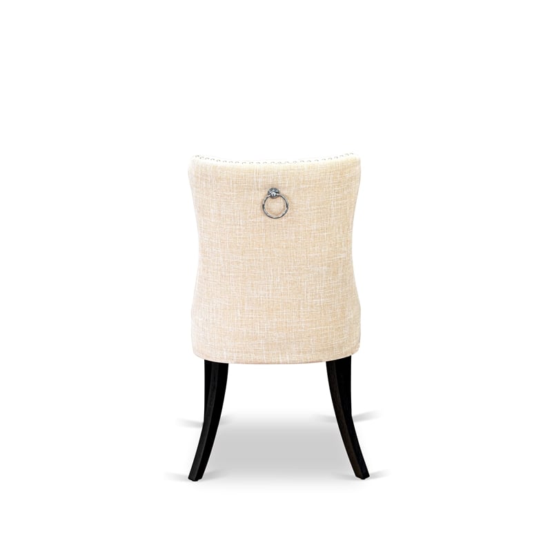 East West Furniture 5-Piece Dining Set in Light Beige/Black