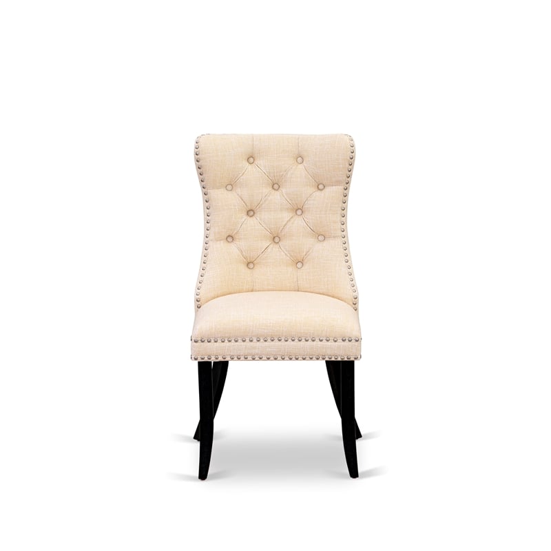 East West Furniture 5-Piece Dining Set in Light Beige/Black