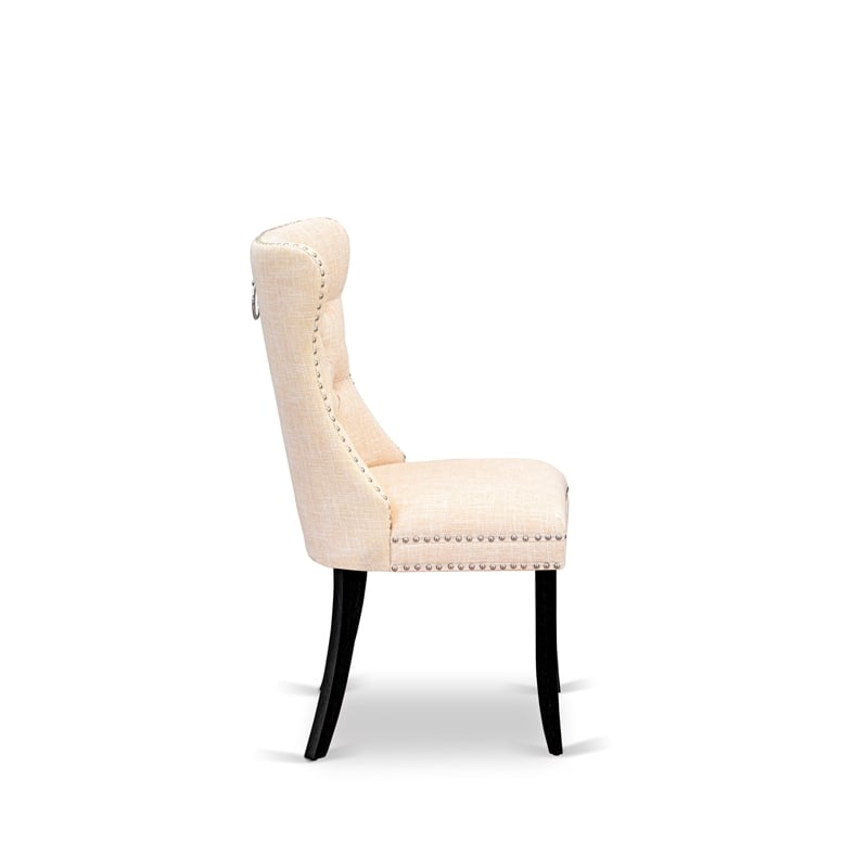 East West Furniture 5-Piece Dining Set in Light Beige/Black