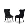 East West Furniture 7-Piece Dinette Set in Black/Black
