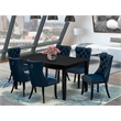 East West Furniture 7-Piece Kitchen Table Set in Black/Navy Blue