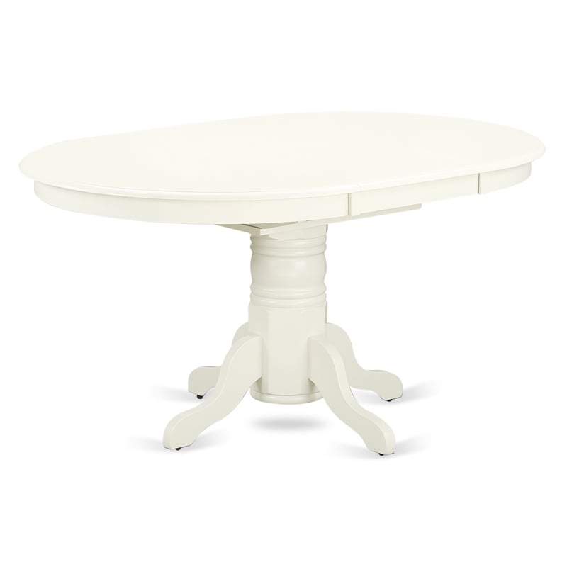 East West Furniture 7-Piece Dining Room Set in linen white/Dark Gray