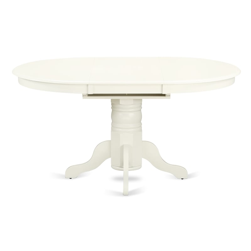 East West Furniture 7-Piece Dining Set in Linen White/Platinum Gray