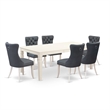 East West Furniture 7-Piece Kitchen Table Set in Linen White/Platinum Gray
