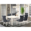 East West Furniture 7-Piece Kitchen Table Set in Linen White/Platinum Gray
