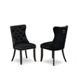 East West Furniture 7-Piece Dining Table Set in Distressed Jacobean/Black