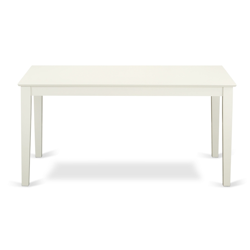 East West Furniture 7-Piece Modern Dining Table Set in Linen White/Burgundy