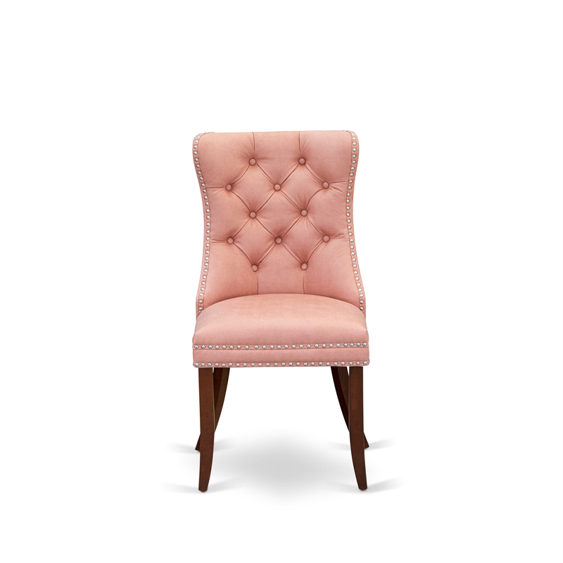 East West Furniture 7-Piece Kitchen Table Set in Mahogany/Beige Red